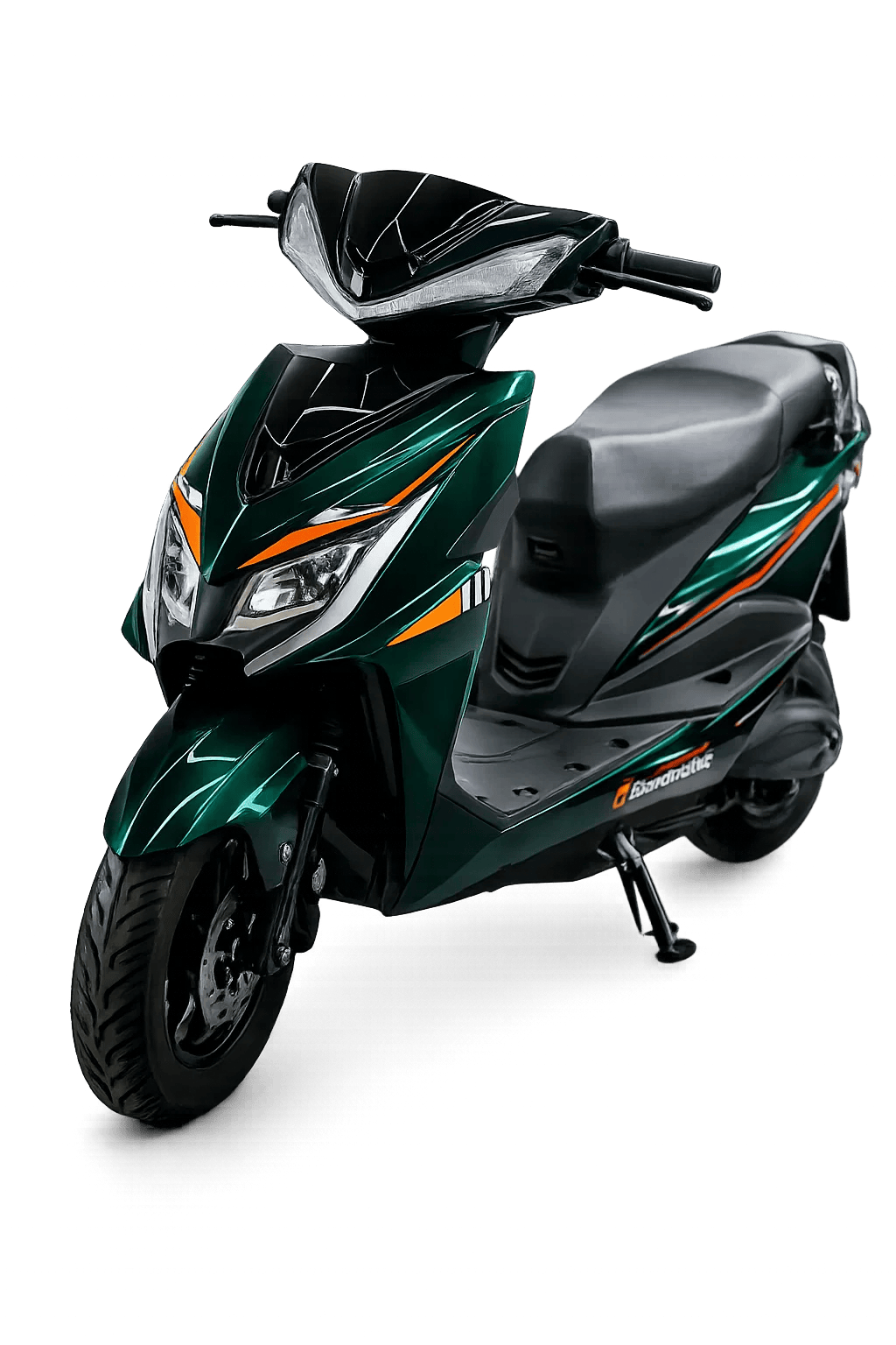 Green Dream EV L100 Max Classic Style electric scooter on black background